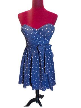B Darlin Strapless Polkadot Dress Size 9/10 Junior